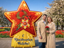 Звезда на основании ко Дню Победы