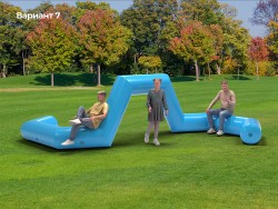 Надувная скамейка трапеция вид спереди