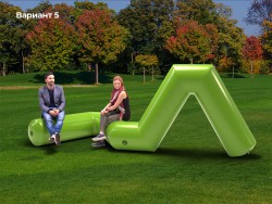 надувная скамейка змейка вид спереди