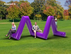 надувная скамейка зубцы вид спереди